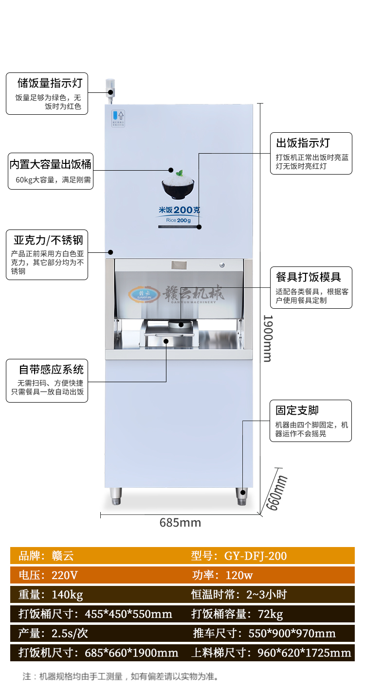 自動(dòng)打飯機(jī)詳細(xì)參數(shù)
